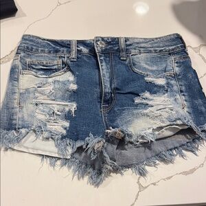 American Eagle Outfitters Ripped Blue Jean Shorts